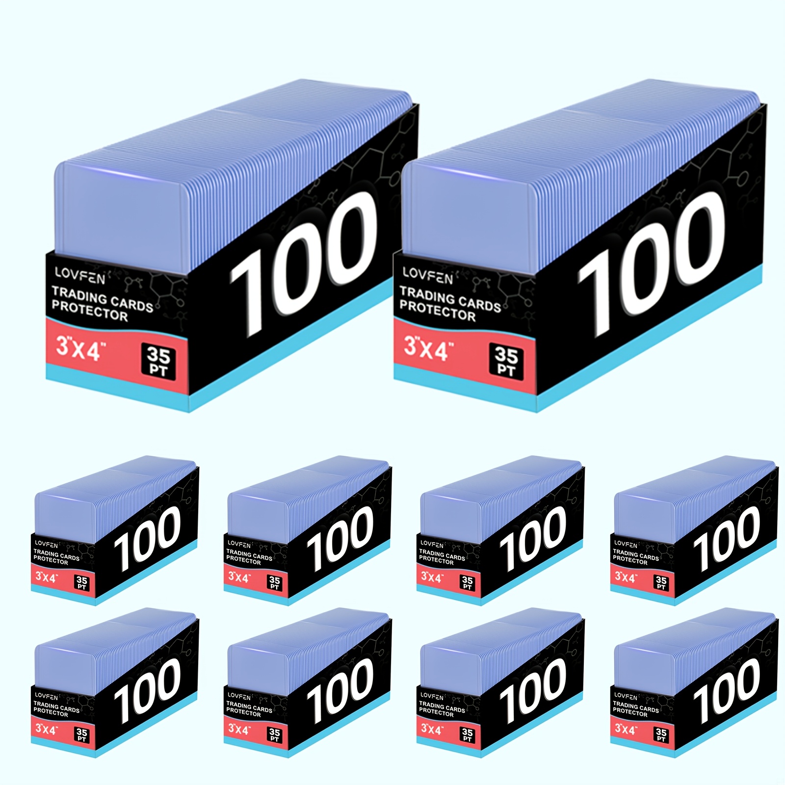 TEMU Lovfen 1000 Ct Toploads Of Transparent, 3"x4" Protective Cases, Suitable For Football Cards, Baseball Cards, And Gaming Cards