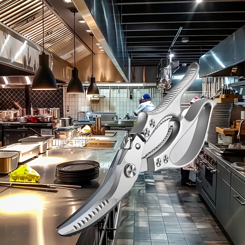 Heavy-Duty Stainless Steel Kitchen Shears with Spring Mechanism - Professional Meat, Poultry, Fish, Vegetables Cutting Shears - Sharp Blade & Ergonomic Handle - for 3 Heavy-Duty Stainless Steel Kitchen Shears with Spring Mechanism - Professional Meat, Poultry, Fish, Vegetables Cutting Shears - Sharp Blade & Ergonomic Handle - for - Image 3