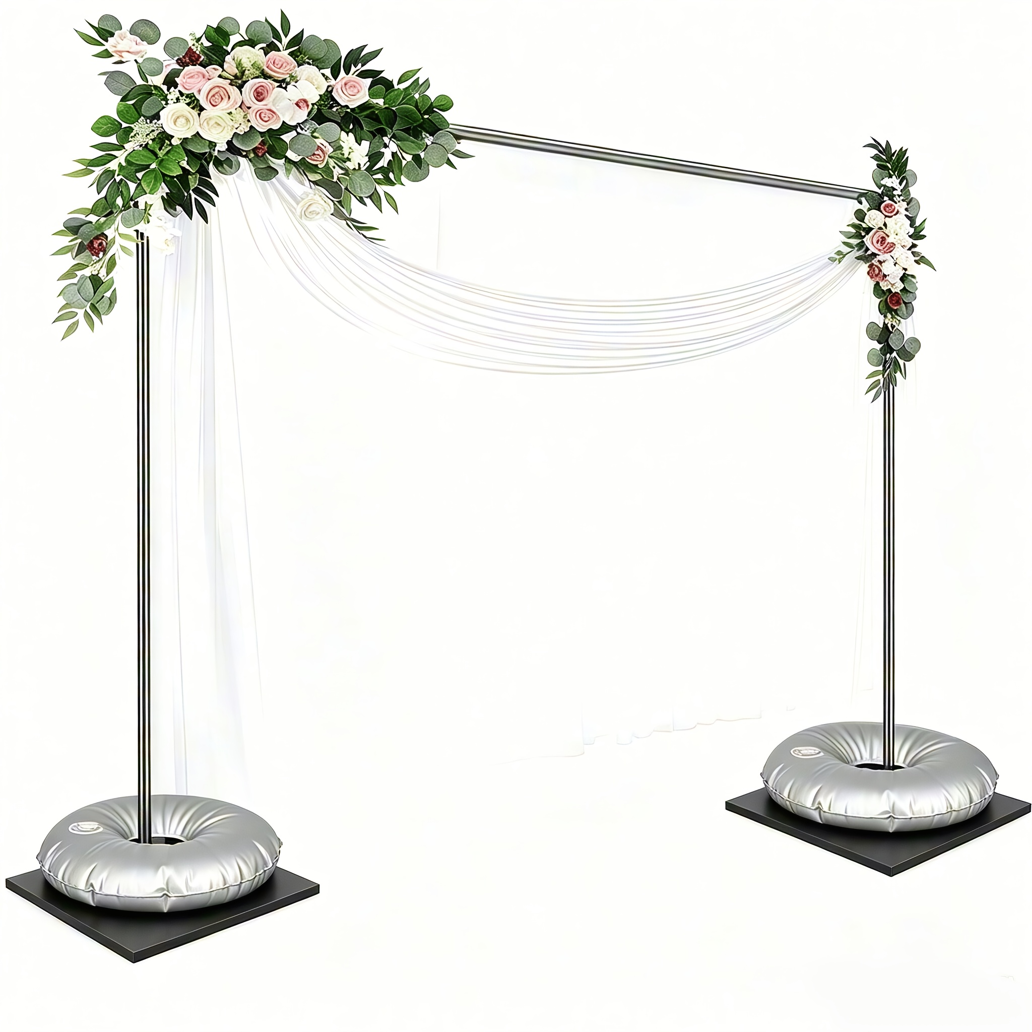 TEMU Adjustable Photography Background Support Poles With Heavy Duty , Photo Metal Steel Pipe Frame For Parties Birthday Wedding - Black