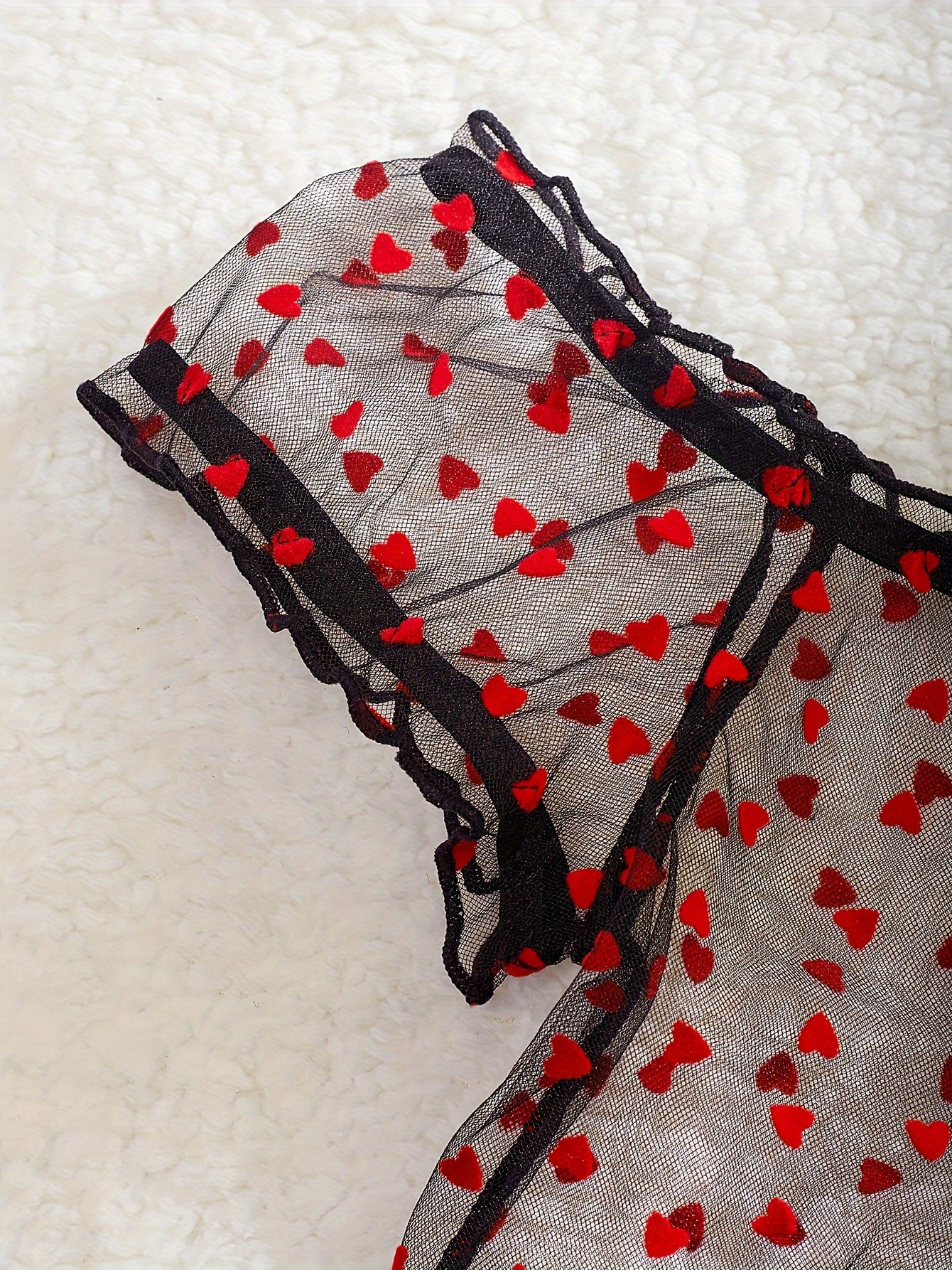 3-Pack Heart Pattern Lingerie Set with Bow Decor