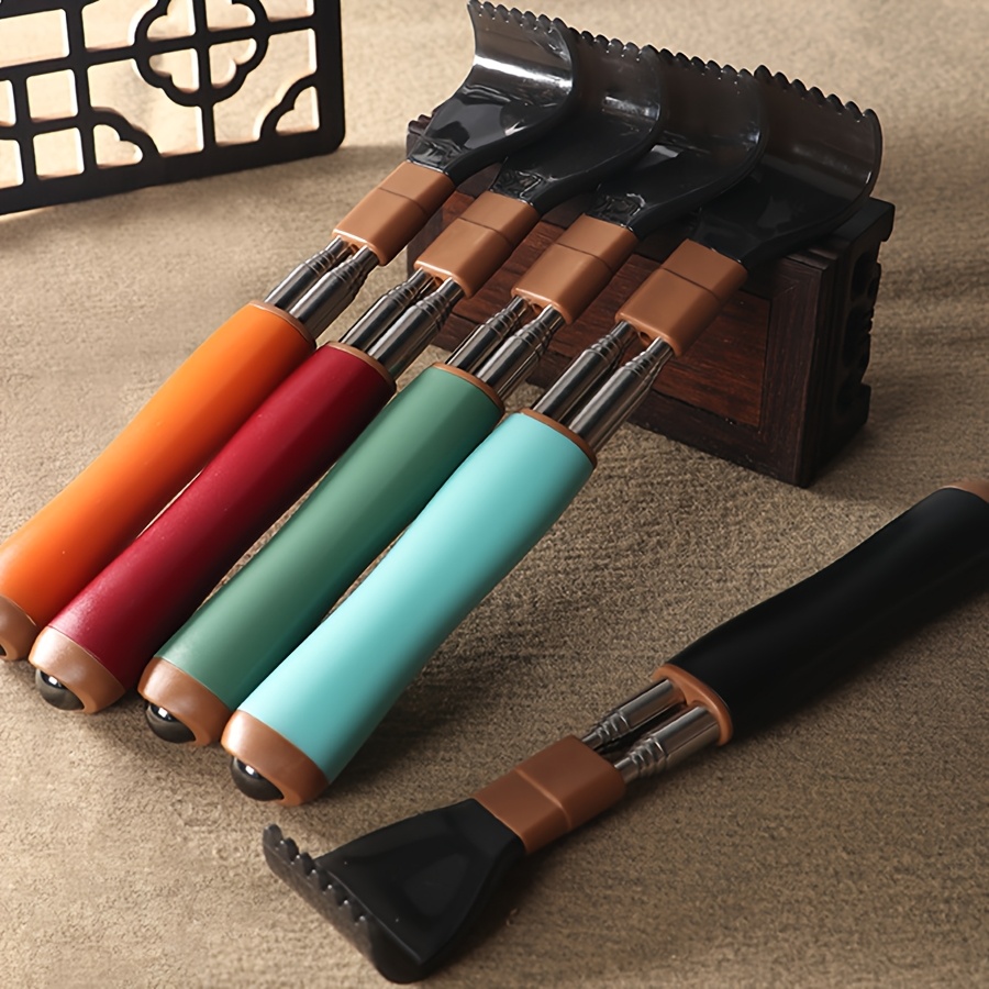 1pc set extendable back scratcher stainless steel double ended anti twist for self massage elderly with itchy scratcher tool Product details 3