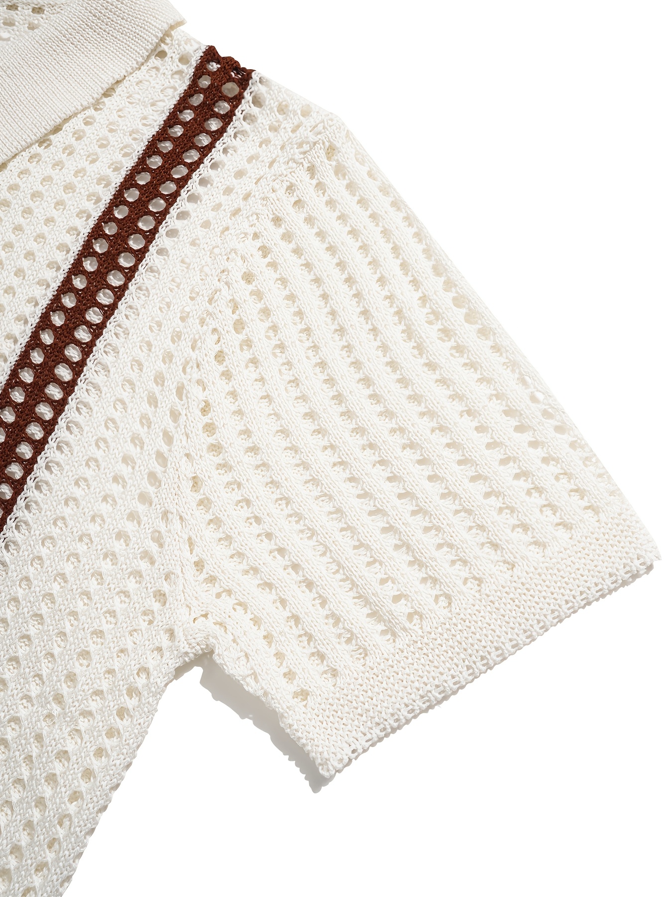 men's casual knit short sleeve shirt brown white check men's casual knit short sleeve shirt brown white check
