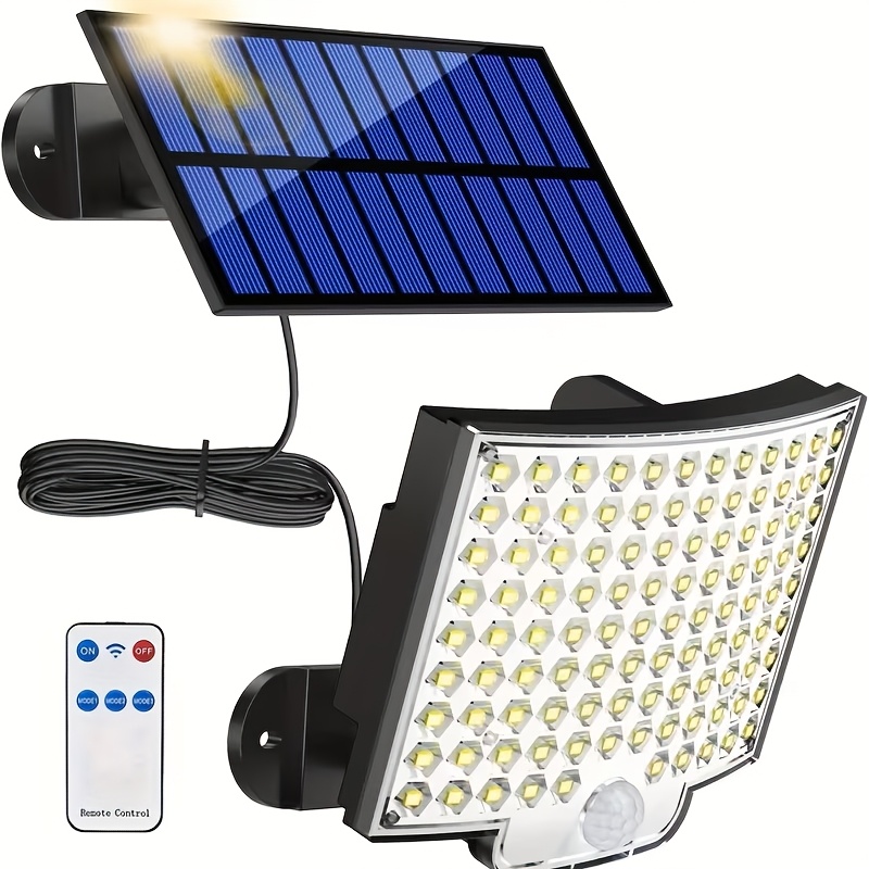 TEMU Solar Street Lights-106 Led, Outdoor Wall Light With Motion Sensor, 3 Lighting Mode, Solar Wall Garden Lights For Outdoor Patios Yard, Solar