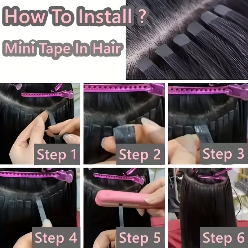 10pcs 02 natural mini tape in human hair extensions double sided invisible seamless straight hair for women adds volume length   hair types   tape in hair extensions easy application versatile styling details 0