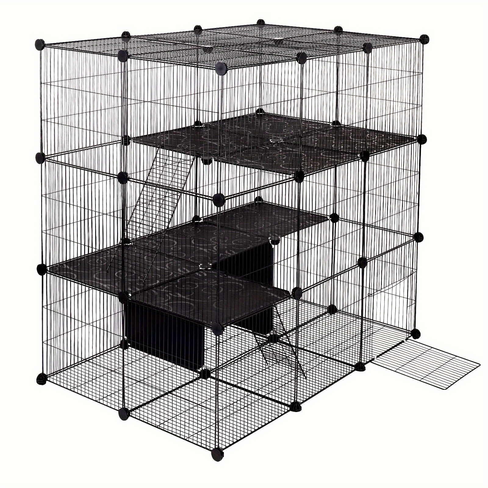 Image of Outdoor Fence For Rabbits, Guinea Pigs, Hamsters, Puppies | With Gate And Ladder, Assembled, Made Of Abs Material