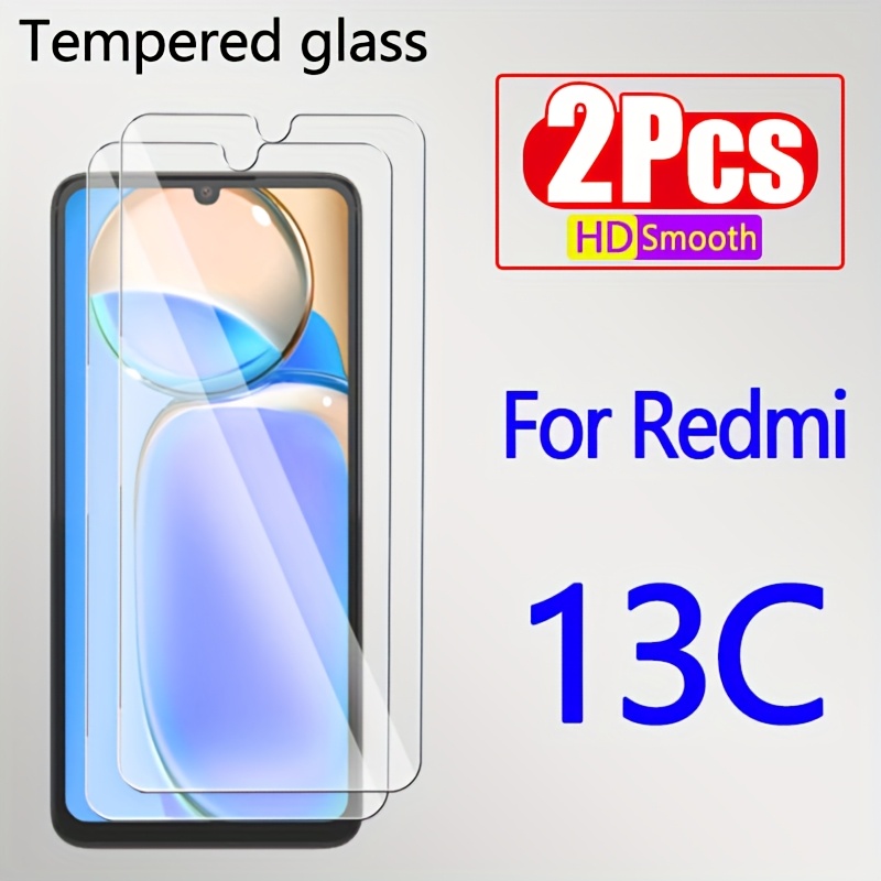 Image of [2 Pack] Tempered Glass Screen Protector For Xiaomi For Redmi 13c, Anti Scratch, High Definition, Transparent Suitable For Redmi Glass Film