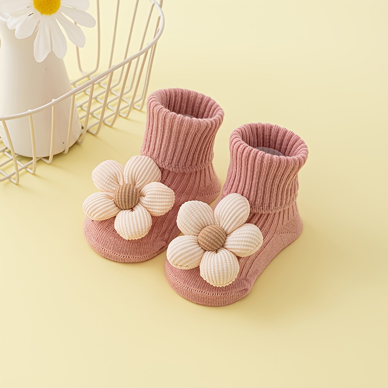 1 Pair Of Children's Dotted Grip Anti-slip Floor Socks, Baby Toddler Socks, Newborn Socks, Suitable 0-1