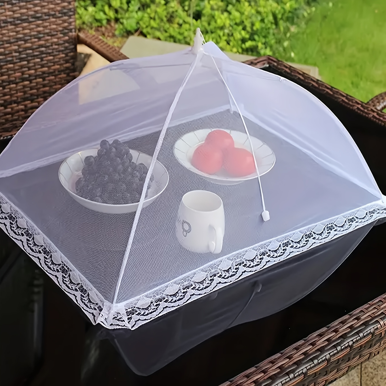 TEMU 1pc Of Cover, Foldable Dining Table Food Fly Proof Rice Cover, Household Dust Cover, Umbrella Fly Proof Kitchen Outdoor Food Cover