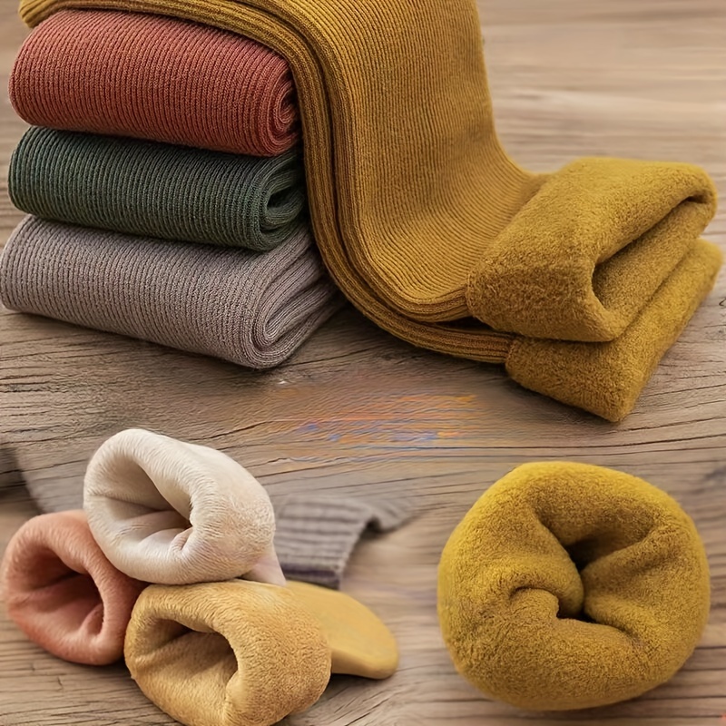 

5 Pairs Fluffy , Mid- For Fall & , 's Stockings & Hosiery