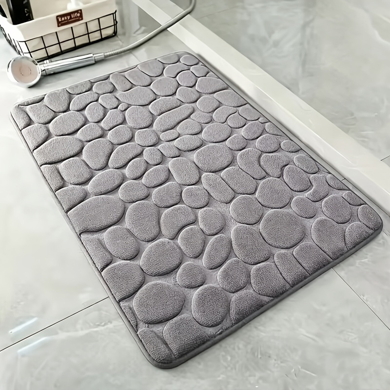 TEMU 1pc Of Quick-drying Memory Foam Bath Mat, Non-slip Coral Bathroom Rug, With A Back For Lightweight . Suitable For Bedroom, Shower, And Indoor
