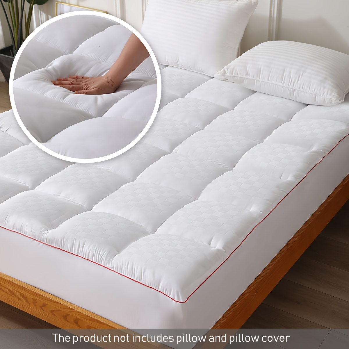 Image of Mattress Topper Mattress Pad Cover, Luxurious Soft Mattress Protector With 8-21 Inch Deep Pocket, Overfilled Soft Microfiber Filling