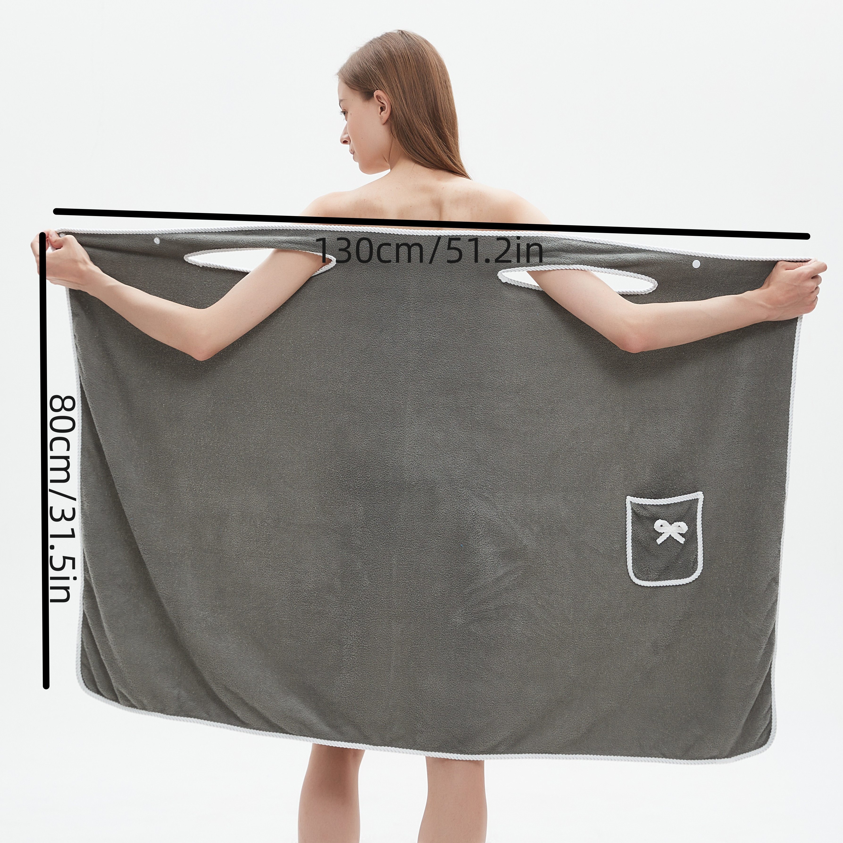 1pc ultra velvet bath towel skirt with bowknot design quick dry loss fits most 52 574 132lbs 176lbs grey hand or machine washable details 3