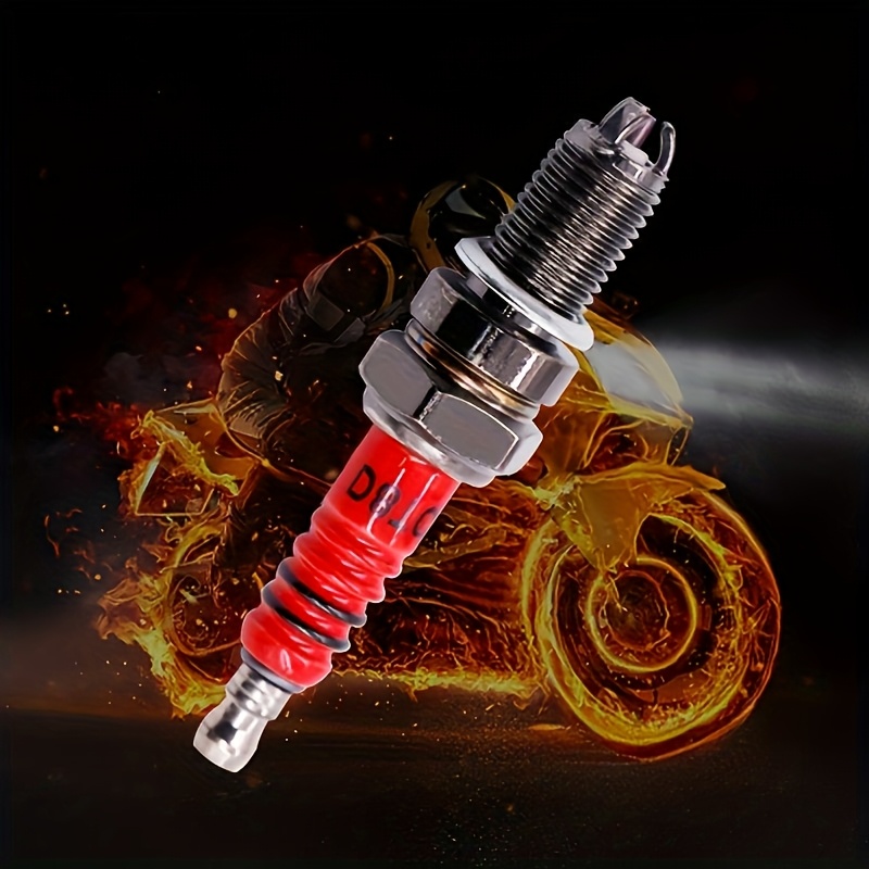 TEMU 1pc 3-pole Spark Plug D8tc, Low Heat Consumption, Quick Ignition, Fully Engine Gas, Increases Power, Reduces Fuel Consumption, Suitable For Cg