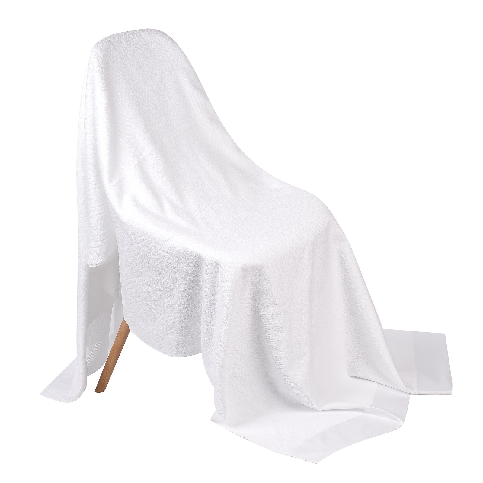 TEMU 2pcs Shawl Set, 110Ã210cm White Wrap, Traditional Arabic Style, Scarf With Storage Bag & Umrah Essentials, Cloth, And Travel, Hand Towel