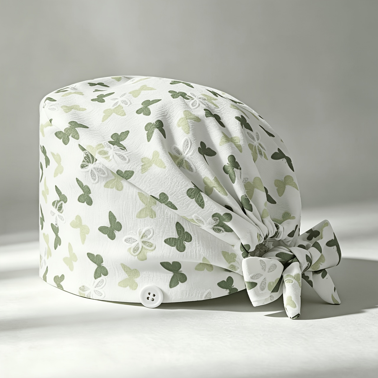 TEMU 1 X Bonnet de intégrale pour en mousse avec motif imprimé papillon poudré argenté, artisanat , bonnet de travail médical pour femme pour salle