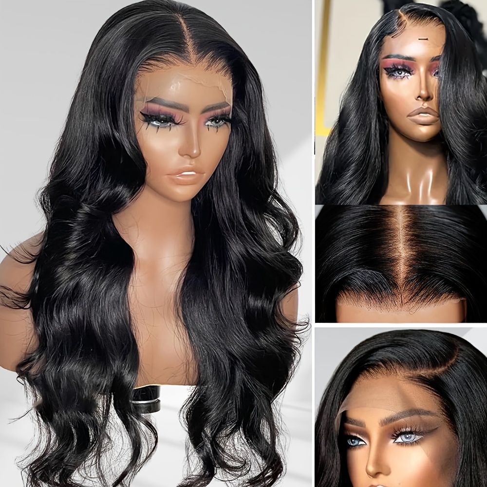 TEMU Elegant 26" Body Wave Lace Front Wig For Women - Glueless, Heat Resistant Synthetic Hair With Natural Look, Pre- Hairline, 180% Density, Versatile Free Part Design, Ideal For Daily Use &