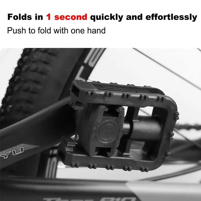 of &*;Bicycle Folding Pedals Nylon Non-Slip Footrests Mountain Bike/*  Universal Quick Release Lightweight Toe Clips Commuter Access