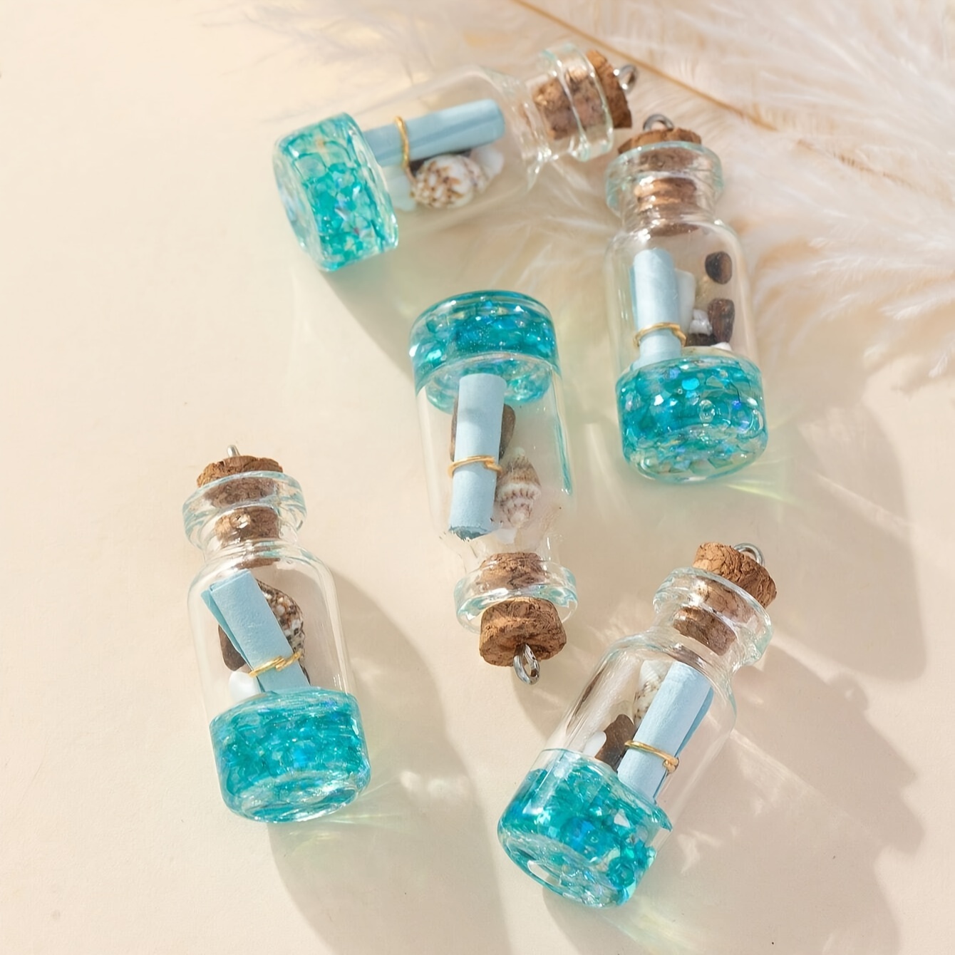 

6pcs Drift Glass Bottle Charms Wish Bottle Pendants For Diy Jewelry Making Handmade Necklace Earrings Key Chain Accessories