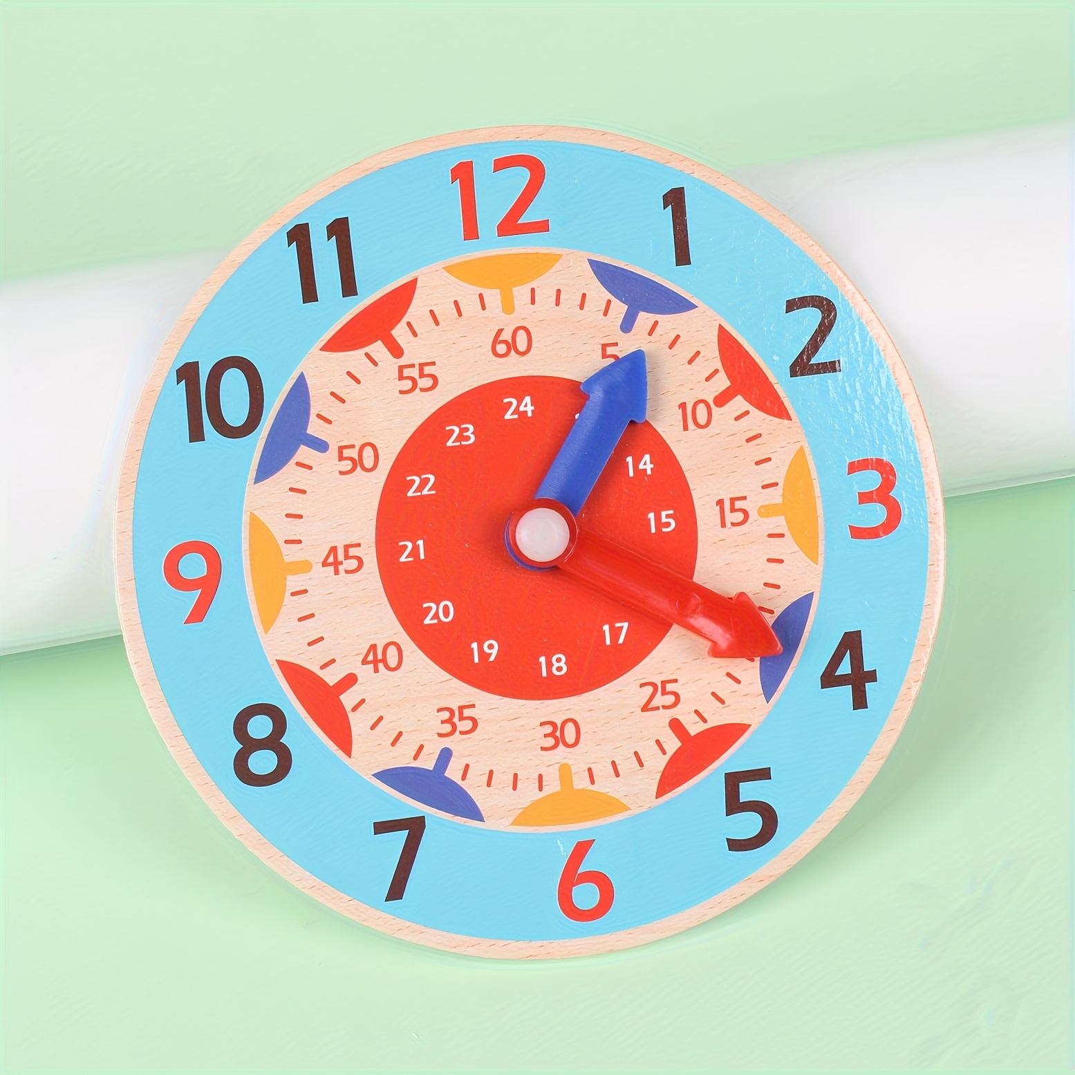 Image of Wooden Science Education Toys, Digital Clock Models, Children's Enlightenment Teaching Aids, Elementary School Students' Cognitive Time Clocks, Beneficial Intelligence Toy Gift
