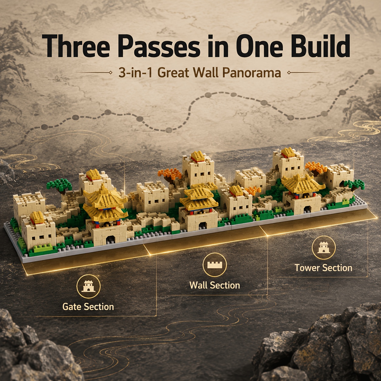 Great Wall of China Architecture Micro Building Blocks Set