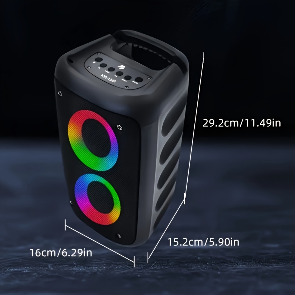 Boombox Wireless Speaker with Subwoofer and RGB Lights