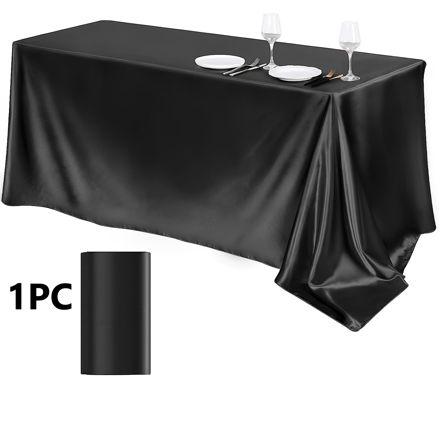 E-shop Elegante Tischdecke - Rechteckige Satintischdecke für Winter, Weihnachten, Hochzeit, , Partyveranstaltungen - Glatte Tischdecke