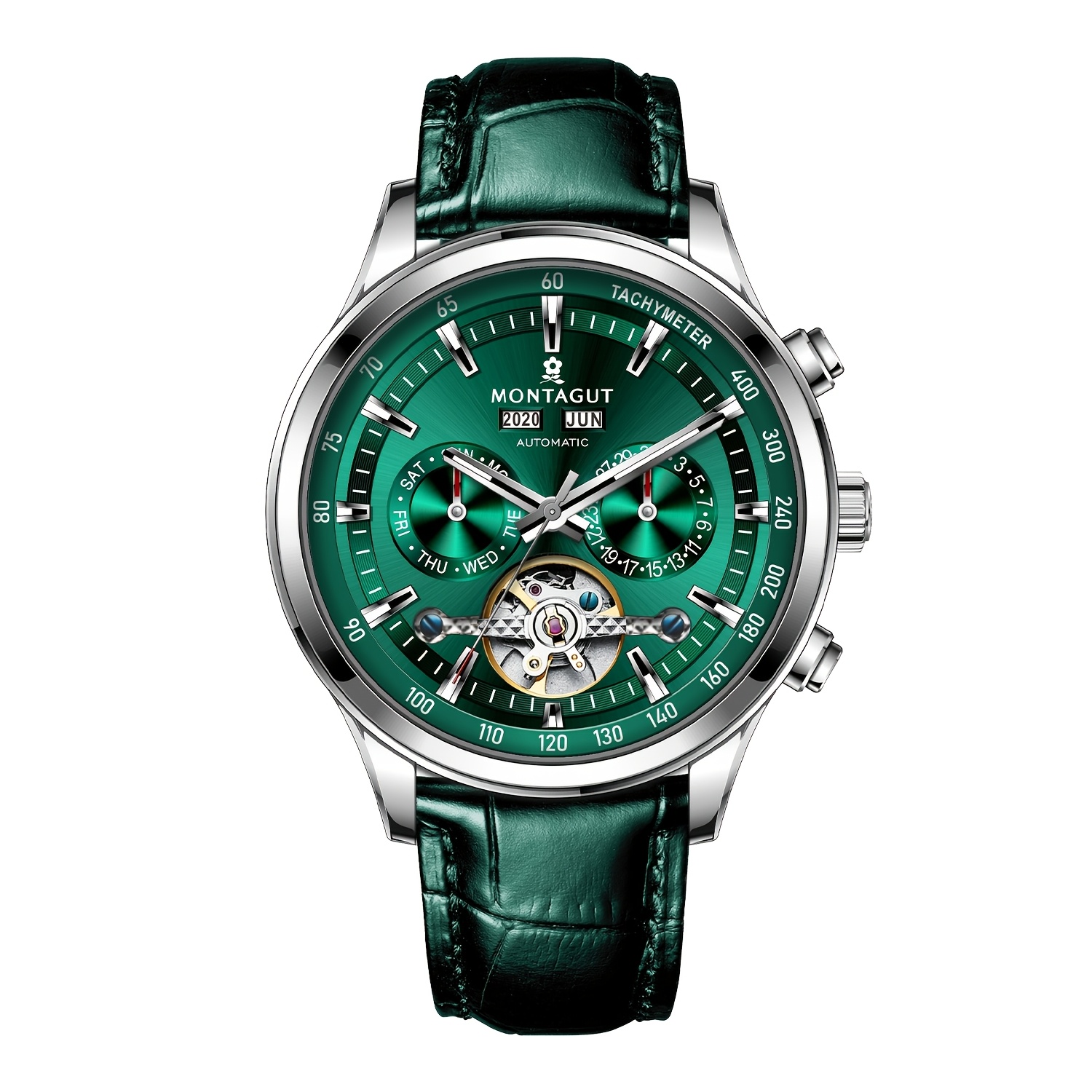 Men's Mechanical Automatic Watch With Luminous Finish, Business Wristwatch, Without Battery