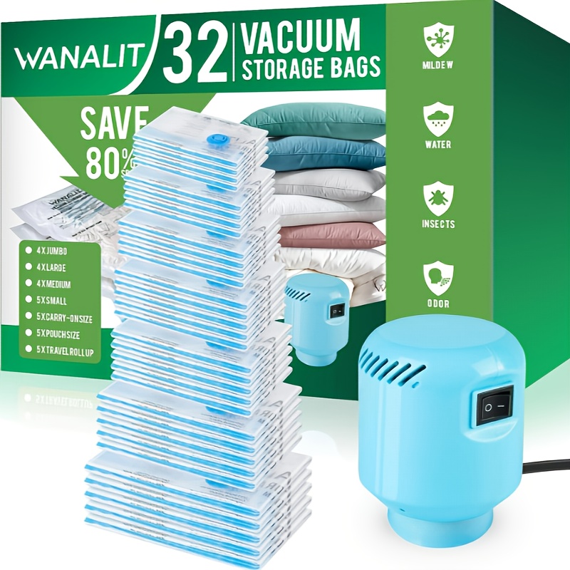 

Vacuum Bags, In Upgraded Materials In Sets Of 1 Or 3, Sizes That For Compressed Storage. Are For Clothing, Quilts, And Blankets, And Vacuum Packaging Bags For Clothing Storage, With A Portable Pump.