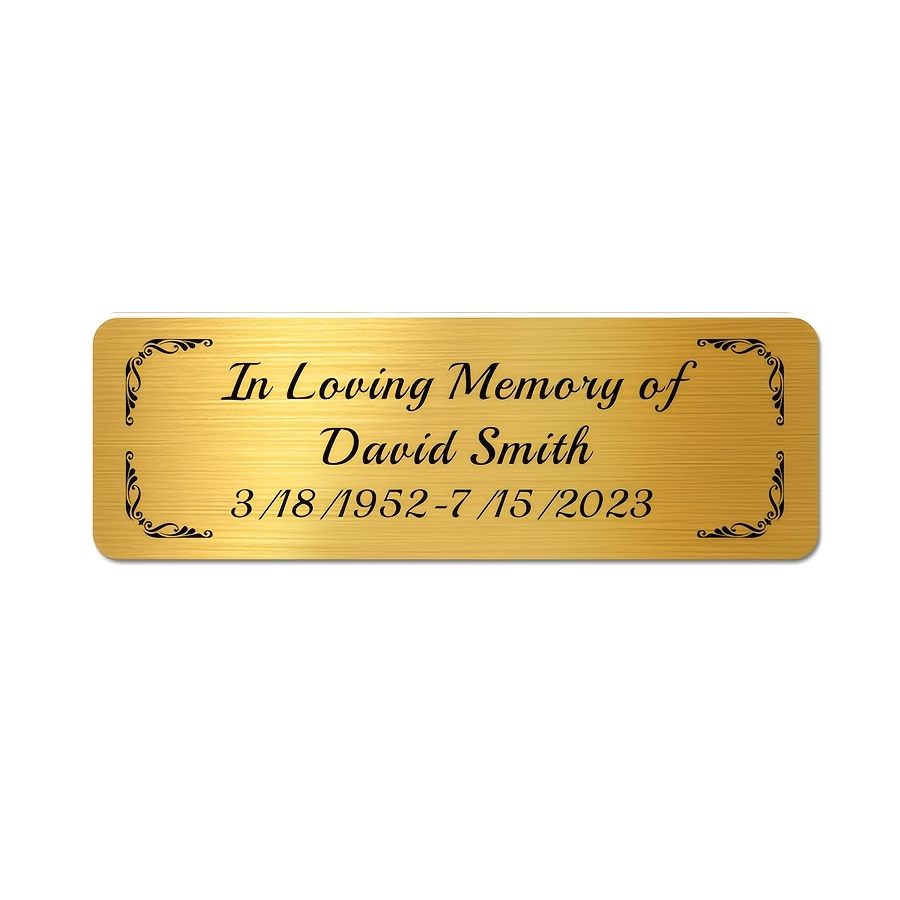 TEMU [customized Product] Engraved Name Plates, 1" X 3" Personalized Stainless Steel Name Plate, Trophy Plates Engraved, Custom Name Plate For Urn,