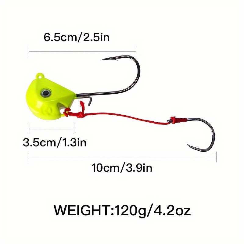 Image of 1pc Lead Head Fishing Hooks | Mixed Color, Suitable For Saltwater And Freshwater, 40g-100g Weight