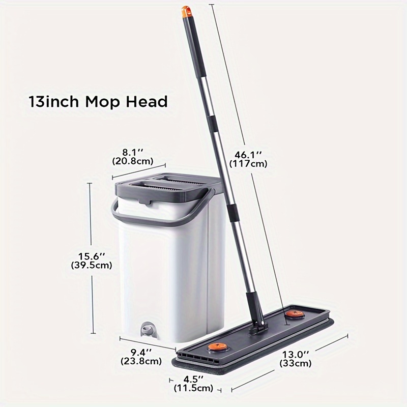 TEMU Joybos 2025 New Household One-mop Flat Hand-free Mop | Suitable For Kitchen, Bathroom, Bedroom, Living Room, Corridor, Office, School, Efficient