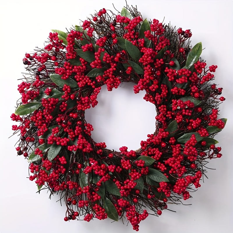 Festive 45cm/17.71in Artificial Christmas Wreath, Wall Hanging, No Electricity Required, Suitable For Front Door Decoration, Christmas Front Door Wreath