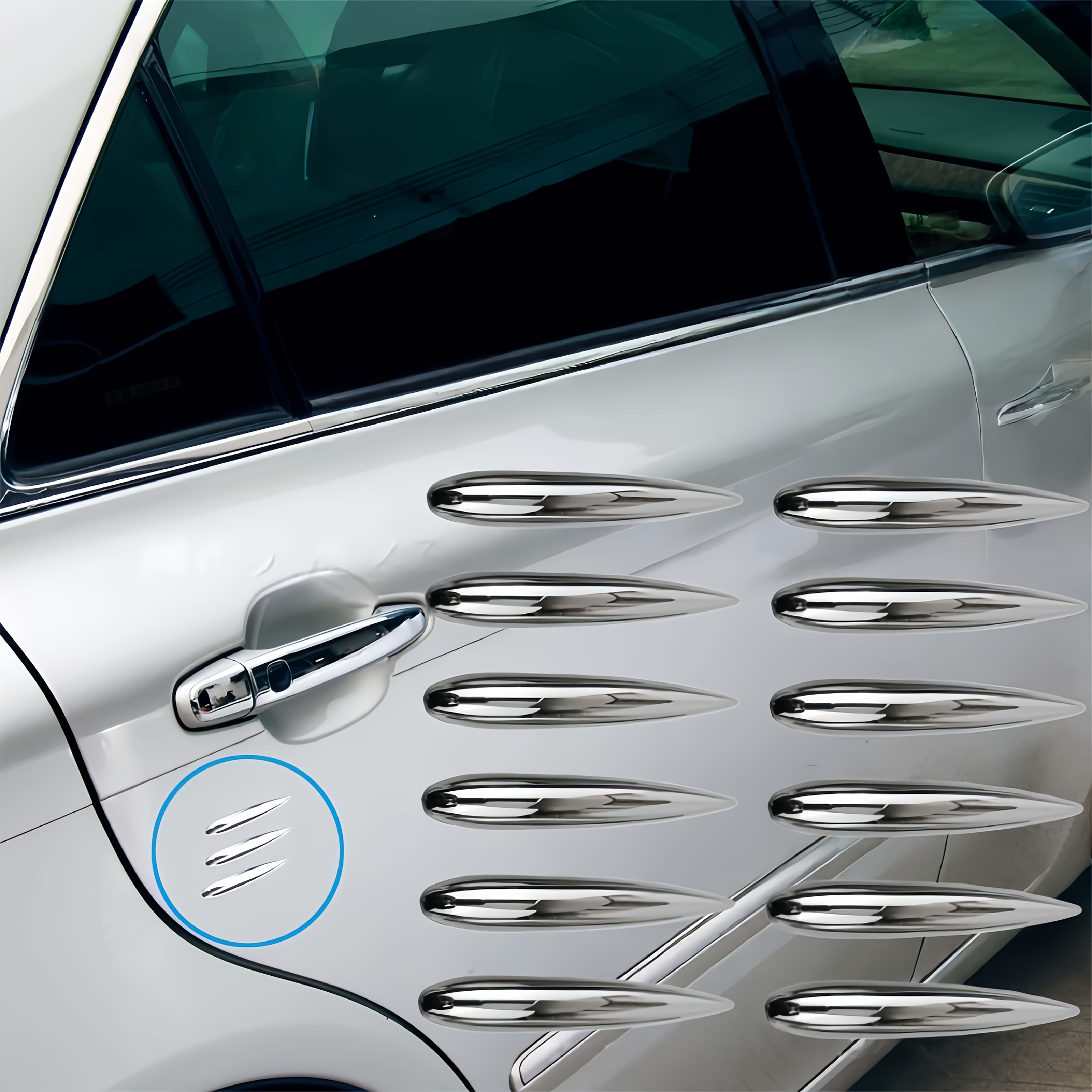 TEMU 12pcs Car Anti-collision Rubber Strip, Anti Scratch Strip, Body Decoration Sticker
