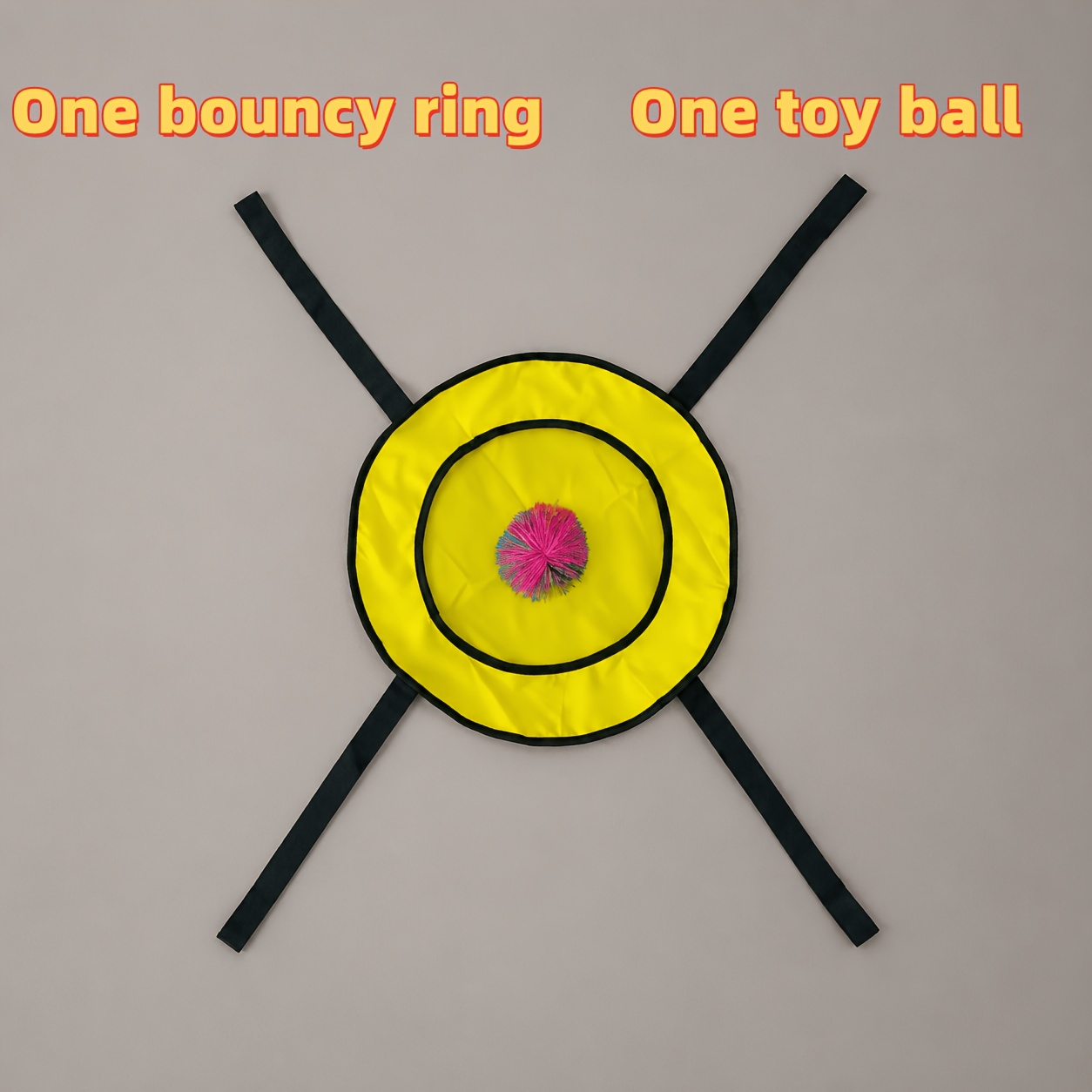 TEMU Ensemble de 2 pièces : Anneau rebondissant jaune/vert/rose + Balle jouet, Ensemble de sport air, Jeu interactif de et de réception pour deux