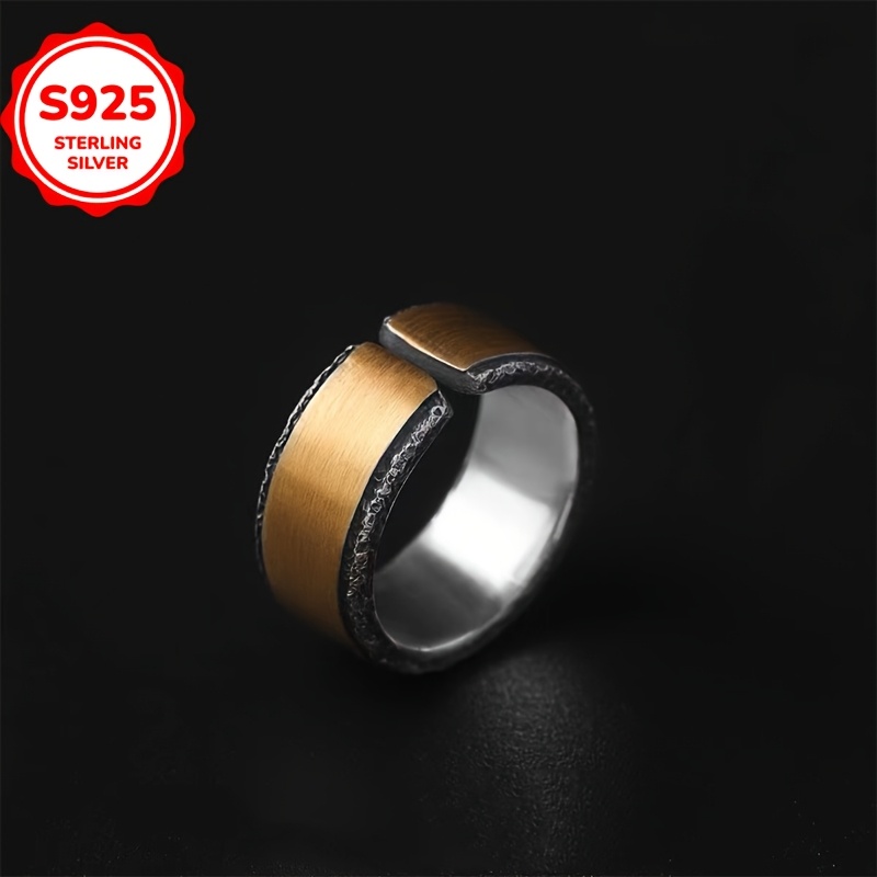 Vintage Stone Pattern Adjustable Ring for Men and Women