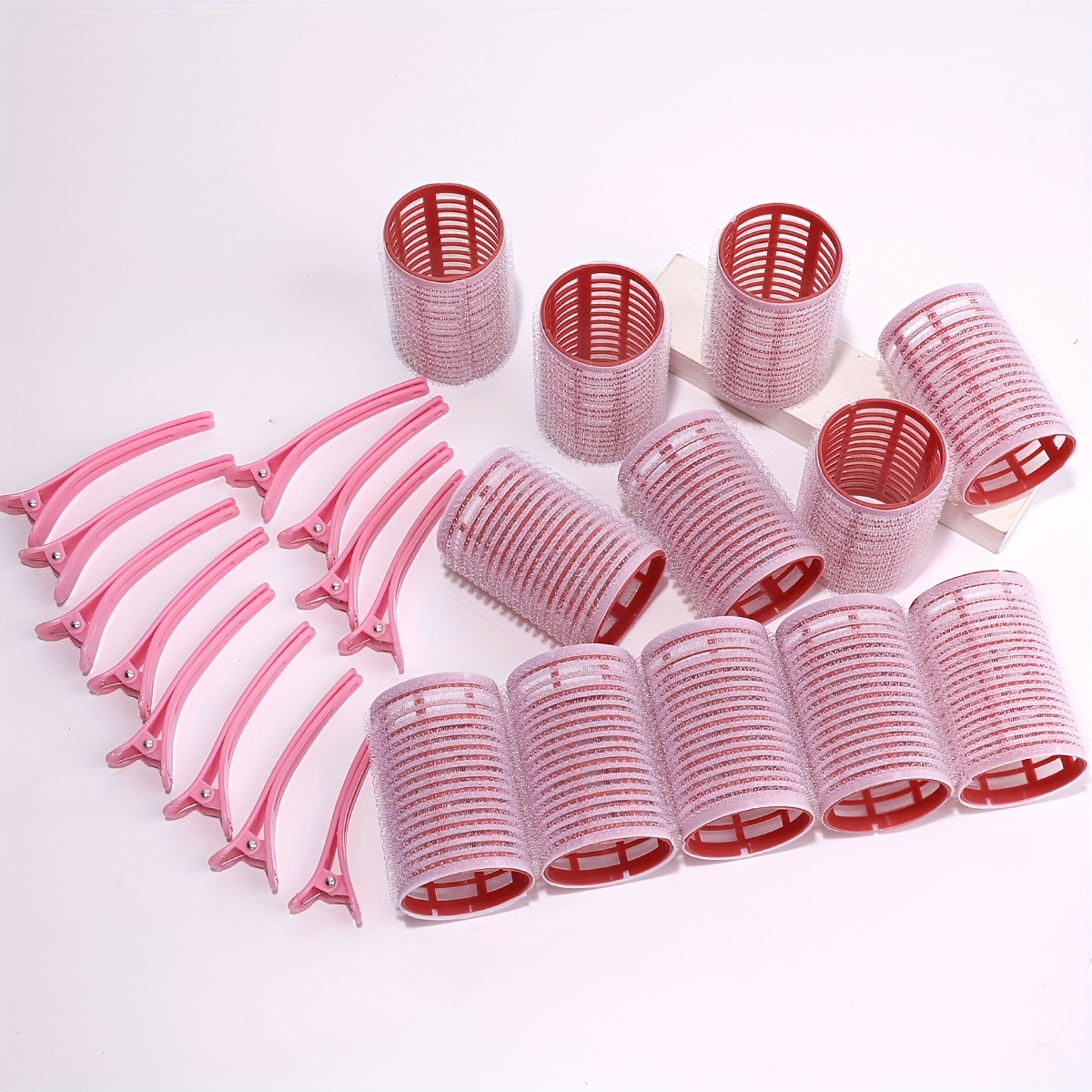 24pcs curling   set   rollers with 12 rollers and 12 clips salon grade hair curler for diy   no heat required