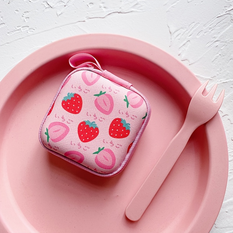 Fruit Multicolor Pattern Eva Hard Shell Handbag Storage Pouch Suitable For Earphone Data Cable Organizer Cartoon Children Mini Coin Purse Portable, Mesh Bag Design, Bag Charm