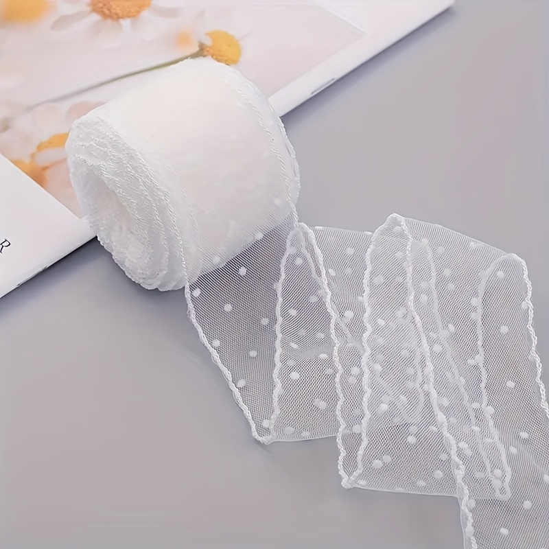E-shop 196,85 Zoll Easy Polka Dot Spitze, dünne Bastelspitze. Spitzenverzierungen. Handgefertigt. Kleidung, Haarverzierungen, Schleifenkuchen-Bouquet