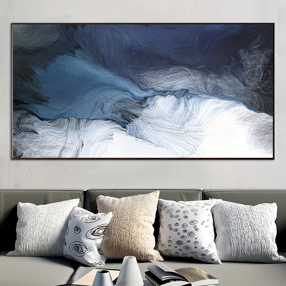 

1pc Unframed Canvas Poster, Modern Art, Abstract Line Wall Art, Ideal Gift For Bedroom Living Room Corridor, Wall Art, Wall Decor, Winter Decor, Room Decoration