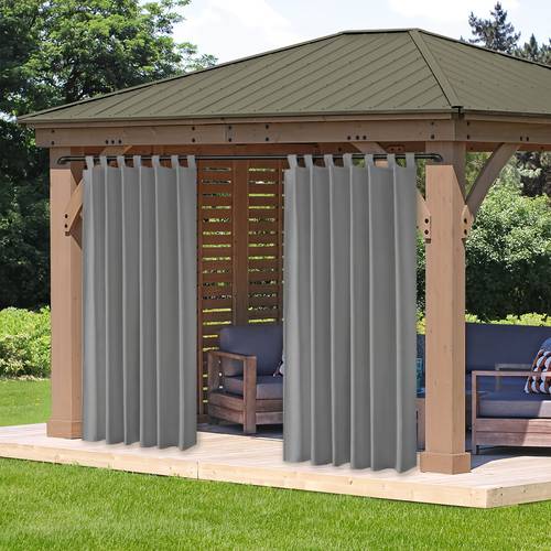 1 panel outdoor privacy curtain sun filtering privacy sheer panel no cord tab top window drapes for patio pergola gazebo porch all weather polyester hanging curtains 1 panel patio decor durable fabric backyard decor