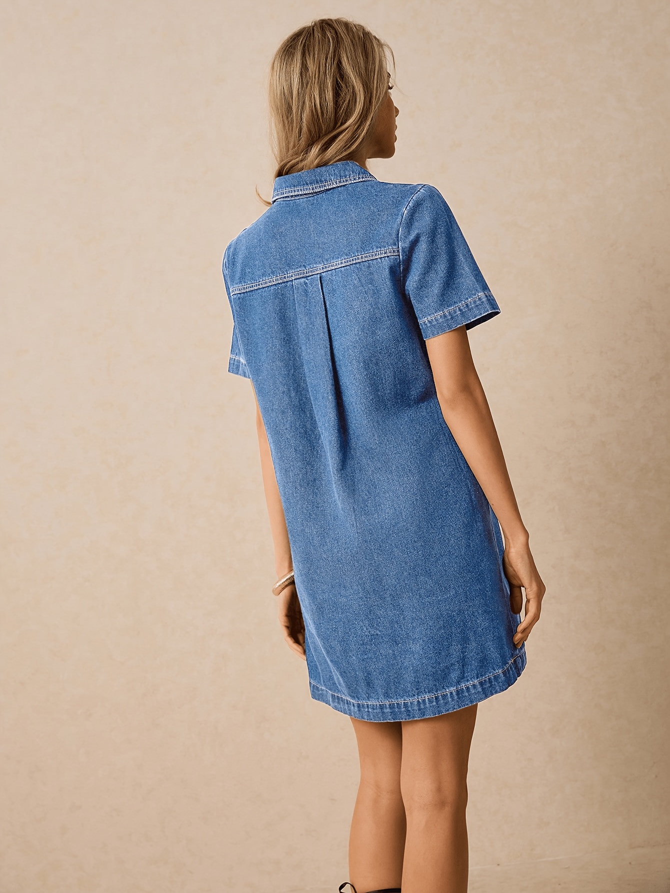 denim birthday dress for women womens short sleeve denim mini dress vintage a line fit