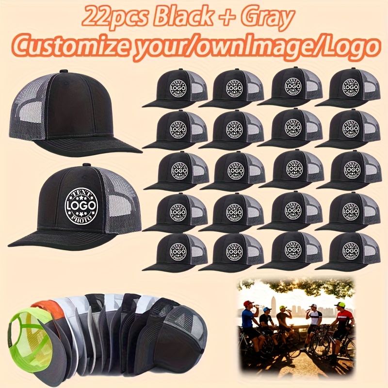 22pcs Customizable Classic Trucker Hats with Your Logo