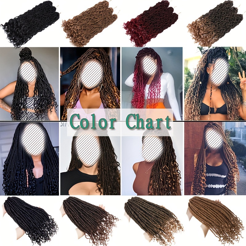 3packs goddess box braids crochet hair 20 inch 16 inch solid ombre boho crochet twist braids   locs with curly ends dreadlocks 24 strands   for   bohomian box braids crochet   locks hair extensions soft re looped details 1
