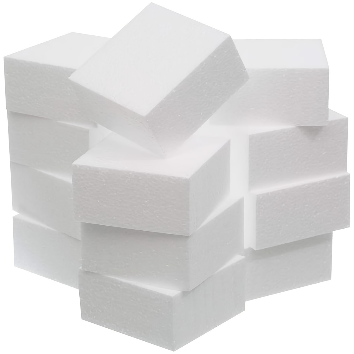 

6pcs White Craft Foam Blocks For Art And Crafts, School Projects, Sculpting, Floral Arrangements, Modeling, Centerpiece Displays - 10x10x5cm Polystyrene Bricks