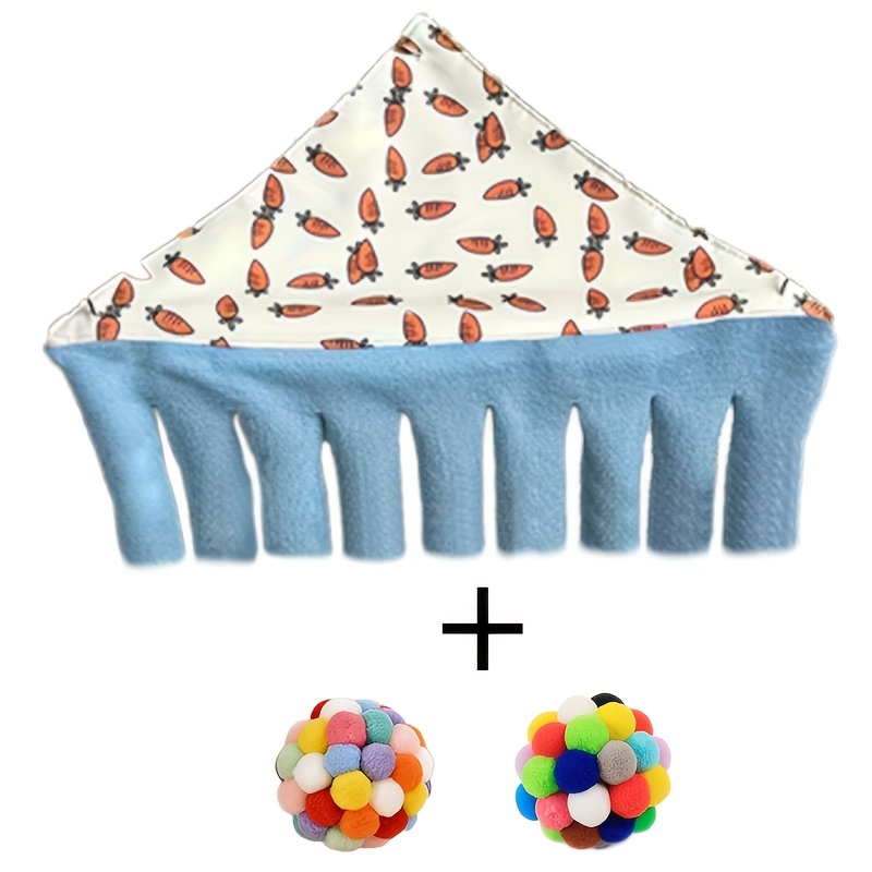 TEMU hamac cachette pour et cochon d'Inde avec 2 balles jouets, pour le d'un animal de compagnie - Accessoire de cage confortable, convient aux