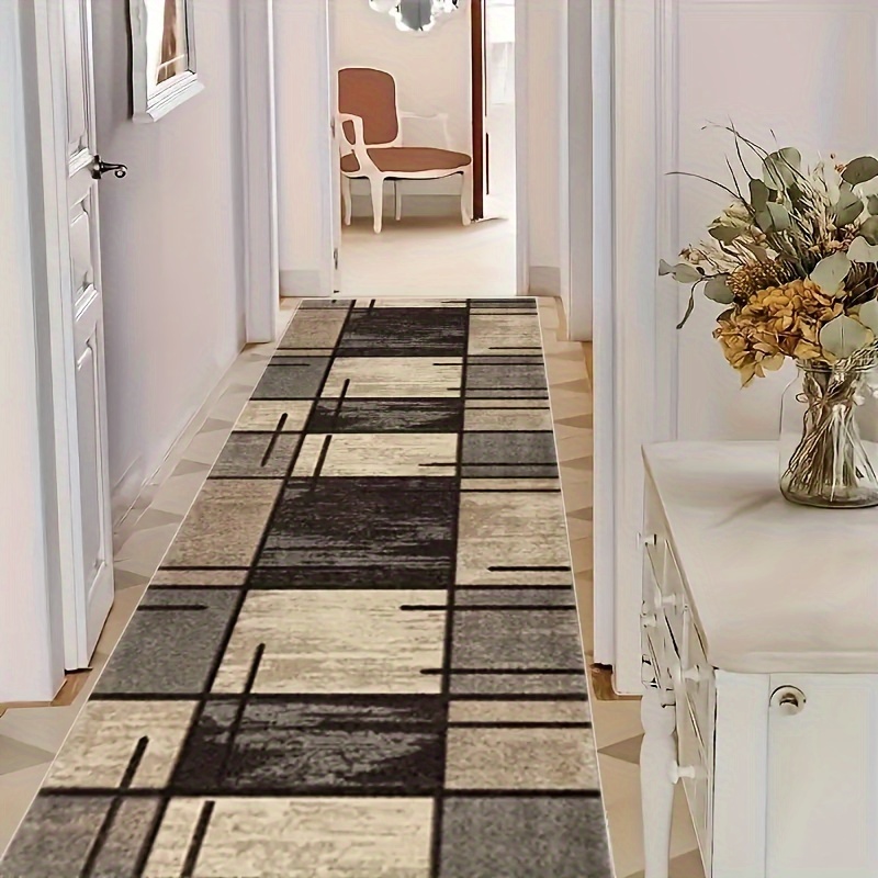 1pc Luxury Golden Diamond Velvet Slip-resistant Runner Rug - Machine Washable, Suitable For , Bedrooms, Kitchens, And Bathrooms - Multi-functional Home Decor Carpet