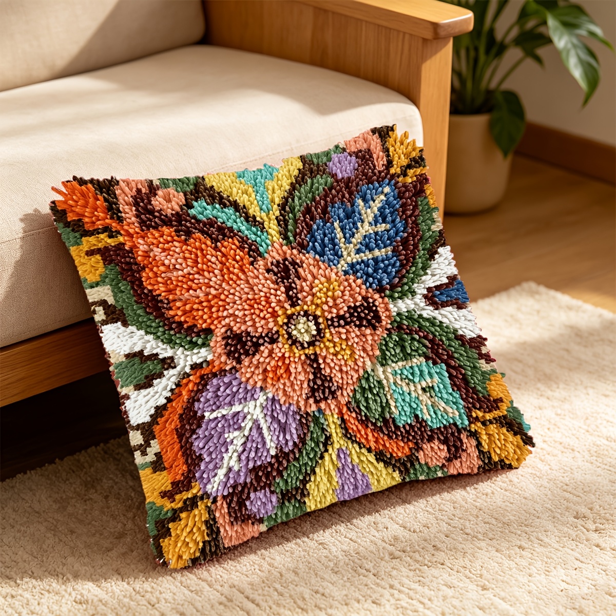Latch Hook Kit, Simple Flowers Pattern for Beginners