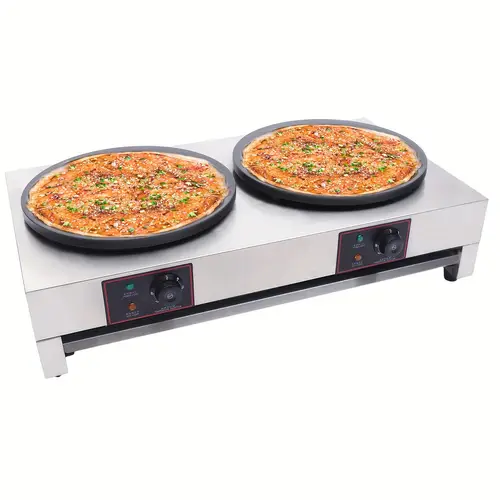 40cm commercial 2 pans electric crepe maker non stick pancake maker with non slip feet 3 4kw