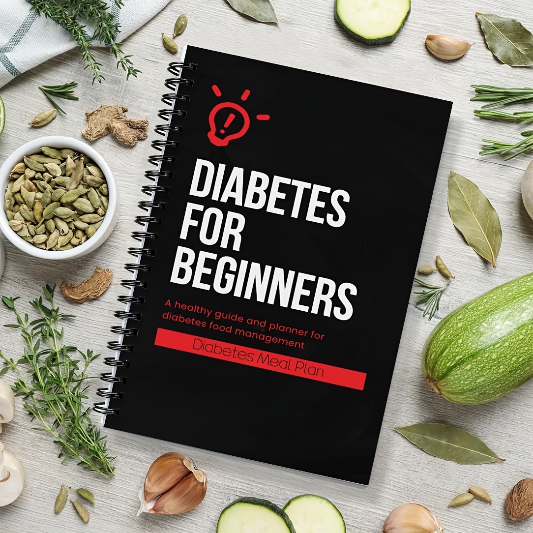 TEMU This Spiral-bound Notebook Is A Planner And Diabetes Diet Logbook, Measuring 5.5x8.3 Inches For Portability. The Interior Pages Include A Plate