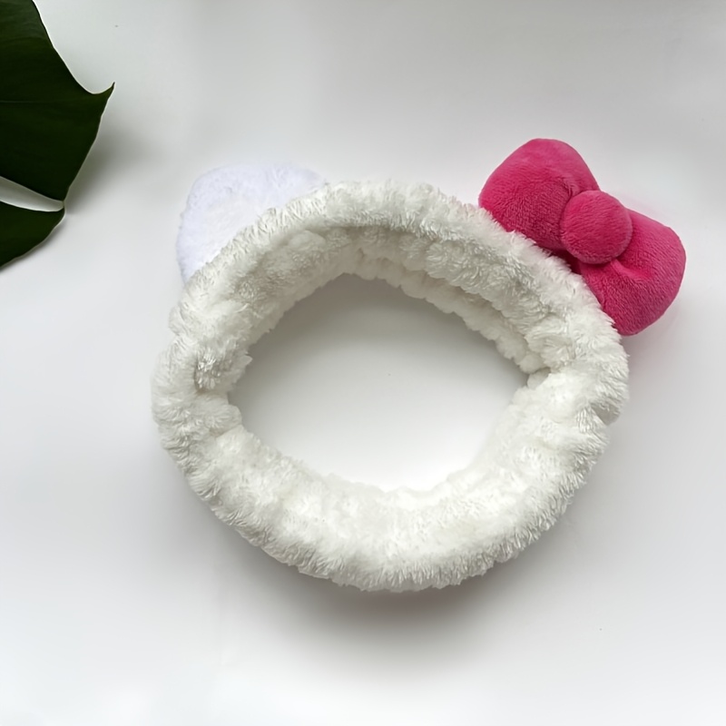Image of Kt Cat Lady's Washing Supplies Headdress Kt Cat Headband Headdress Hair Band Moisture-proof Sleeve Kt Cat Wristband Suitable For Occasions Party-daily-going Out Beautiful